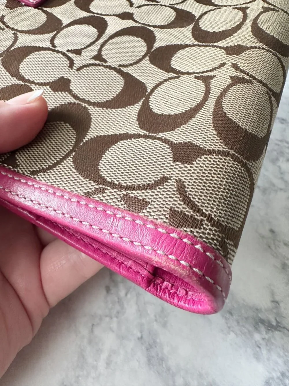 Coach Y2K Planner Agenda Notebook Signature Canvas Pink Trim